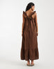 ONLY tiered maxi dress in brown