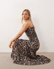 Iisla & Bird shirred detailing beach maxi dress in leopard print