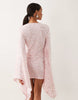 sequin plisse batwing mini dress with ruching detail in pink