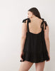 Esmée Curve tie strap mini beach dress in black