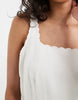 Vero Moda linen blend scallop edge square neck cami midaxi dress in white