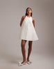 structured mini shift wedding dress in ivory