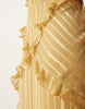 maxi dress with frill body detailing in yellow stripes