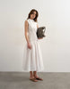Topshop dropped waist sleeveless shirt dress in white