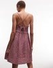 COLLUSION smock tie detail mini dress in pink