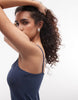 Weekday v neck cami mini dress in navy