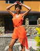 Aray ruffle beach mini dress in orange