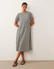 Threadbare jersey short sleeve midi dress in black and white gingham print