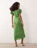 Nobody's Child Layla ruffle cap sleeve v-neck midi dress in green