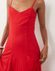 Mango strappy cami maxi dress in bright red