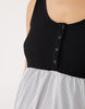 Mamalicious Maternity sleevless midi dress with contrast stripe skirt detail in black and white