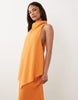 Petite chiffon high neck double layer maxi dress in orange