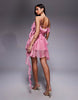 ASOS LUXE corsage mini dress with ruffle detail in pink