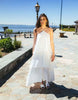 halter neck layered midaxi dress in white