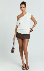 Kara Top - Off Shoulder Knit Top in Cream