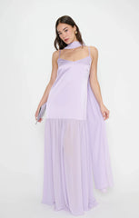 Dalia Maxi Dress ~ Lavender Luxe Satin