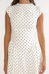 Lynnie Cap Sleeve Maxi Dress Polka Dot
