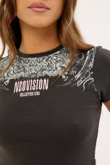 Neovision Weeping Angel Baby Tee Washed Black