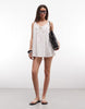 COLLUSION check swing beach dress in white