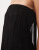 Mango Capsule off shoulder mini dress with tassles in black
