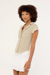 Luck & Trouble Sienne Frill Mini Skirt White