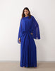 ARRANGE drop waist grecian draped cape sleeve maxi dress in cobalt blue