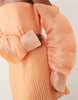 ASOS LUXE pleated tiered mini dress with sleeve detailing in peach