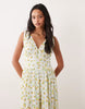 Wednesday's Girl midaxi dress in yellow floral