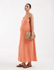 Vero Moda Maternity jersey floral broderie cami midi dress in orange