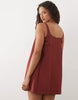 scoop neck shift mini sundress in rust
