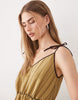 tie detailing tiered maxi dress with tipping in olive