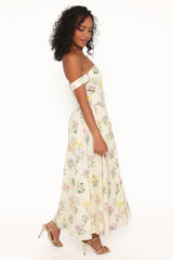 Larni Off Shoulder Midi Dress - Lavender Multi