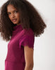 Vero Moda cap sleeve lace skirt detail satin maxi dress in purple