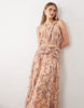 Pretty Lavish Brielle crossover ruched ruffle maxi dress in lilac and orange floral