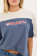 Rusty Archived Ops Oversize Short Sleeve Tee China Blue