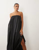 modal bubble bandeau maxi dress in navy blue