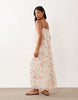 VILA Petite lace trim cami midaxi dress in white floral print