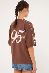 Luck & Trouble Home Run Honey Oversized Tee Brown