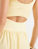 cut out detail midaxi dress in yellow