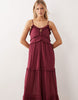 Iisla & Bird ruffled beach maxi dress in burgundy