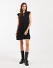 Vero Moda ruffle trim babydoll mini dress in black