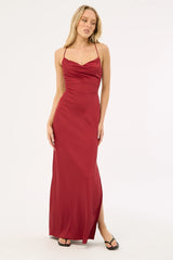 Perfect Stranger Evie Recycled Maxi Dress Burgundy