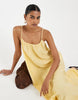 Vero Moda crinkle textured woven full cami maxi dress in golden yellow