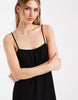 Pieces satin cami maxi dress in black