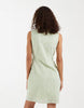 Vero Moda cotton broderie v neck mini dress in pale fog green