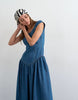 Topshop denim dropped waist midi dress in indigo rinse