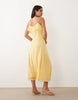 Vero Moda ruffle bust chiffon midi cami dress in golden yellow