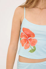 Motel Boril Top Mono Flower Blue/Orange