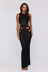 Nightfall Muse Knit Maxi Dress Black