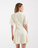 cinched seam detailing mini dress in buttermilk